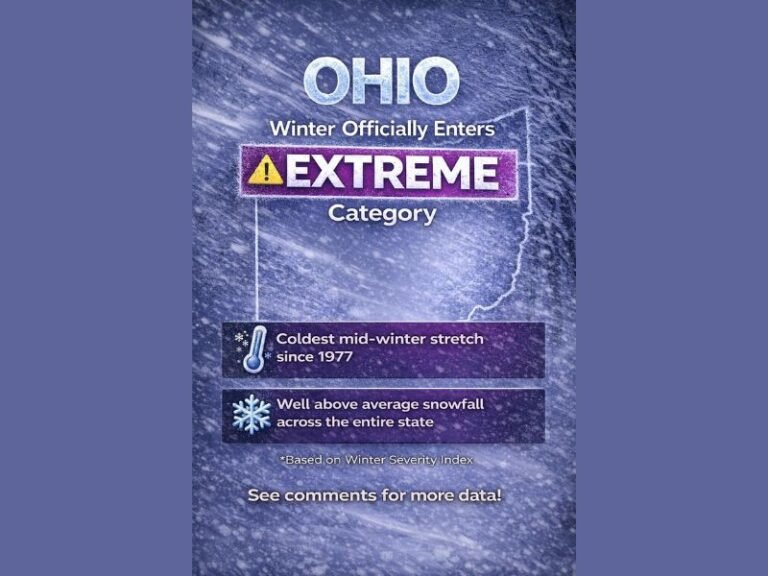 Ohio Winter Reaches “Extreme” Severity as State Records One of Its Harshest Cold and Snow Seasons Since 1950