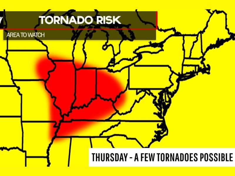 Rare February Tornado Threat Targets the Ohio Valley Thursday as Supercells Could Form From Illinois to Kentucky and Ohio
