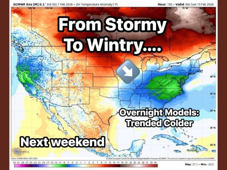 Southeast and Mid-South Trend Toward a Colder, Wintry Pattern Next Weekend as European Models Shift Away From Stormy Setup