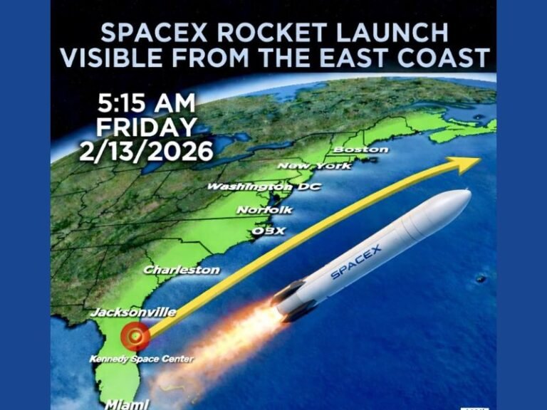 SpaceX Falcon 9 Crew-12 Launch Set for 5:15 AM Friday, Visible from Florida to Maine Along the East Coast