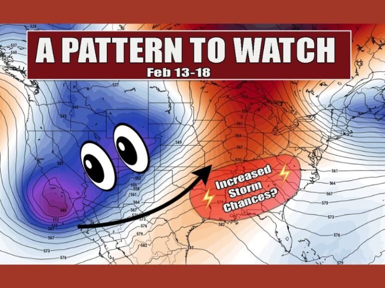 Texas, Louisiana, Mississippi, Alabama, Georgia, and South Carolina Could See More Storm Activity Feb. 13–18 as Pattern Shifts