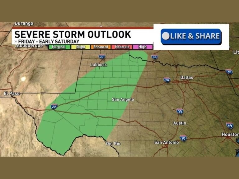 Texas Severe Storm Outlook Expands Toward I-35 Corridor as SPC Flags Friday–Sunday Threat from Val Verde County to Dallas–Fort Worth and Houston