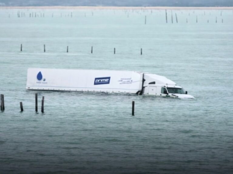 Truck Driver Dies After Semi Plunges Off Chesapeake Bay Bridge-Tunnel in Virginia, Perdue Trailer Found in Water