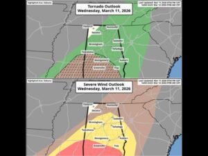 Alabama Severe Weather Alert: Isolated Tornadoes and Damaging Winds Most Likely Across Southern Alabama Over the Next Several Hours