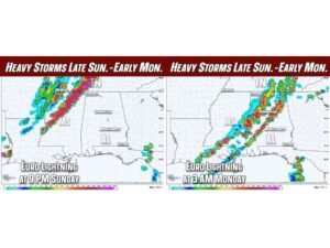 Alabama Weather Alert: Heavy Storms and Polar Cold Front Could Bring Strong Winds Late Sunday Into Monday
