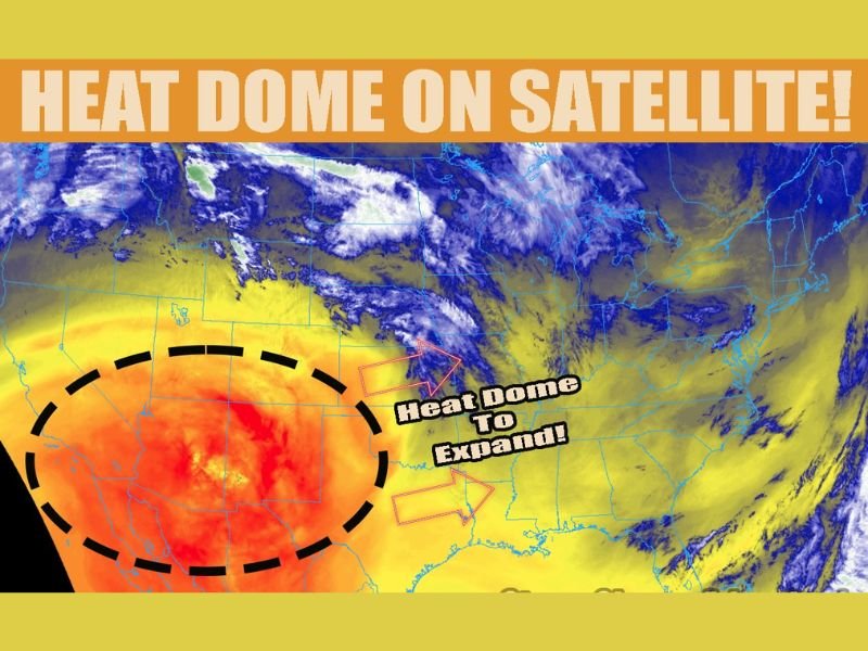 Arizona New Mexico Texas California Oklahoma Kansas Arkansas Louisiana Missouri Heat Dome Expands East Bringing Summer-Like Temperatures Across Central U.S.