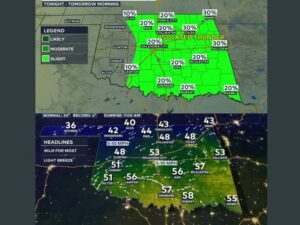 Cold Front to Bring Isolated Showers and Thunderstorms Across Oklahoma With Small Hail Possible as Rain Chances Increase Into Tomorrow