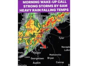 Early Morning Storm Line Expected to Slam Dallas–Fort Worth Region With Hail, Damaging Winds and Rapid Temperature Drop Saturday