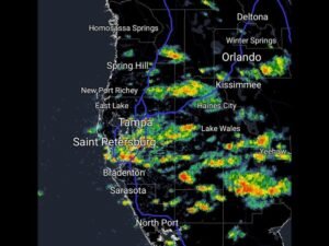 Florida Tampa, St Petersburg, Bradenton and Orlando See Scattered Showers Moving West With Uneven Rainfall Leaving Some Areas Dry