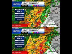 Heavy Rain Expected Across North Georgia Thursday Morning With Flooded Roads, Traffic Delays and Cooler Temperatures