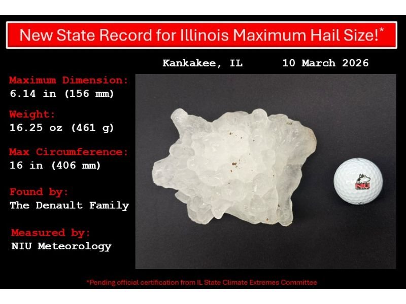 Illinois Weather Shock: Massive 6.14-Inch Hailstone in Kankakee Could Set New State Record After Violent Storm