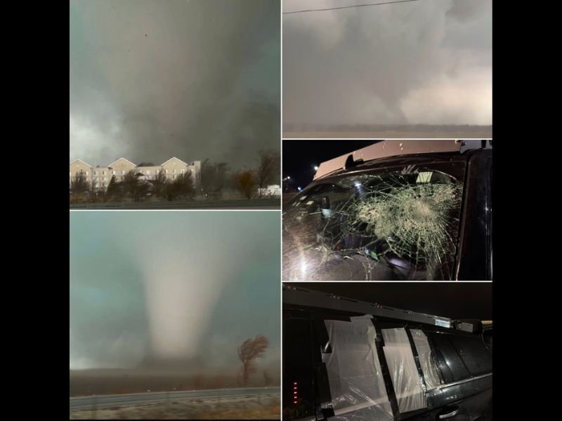 Kankakee, Illinois Tornado Explodes in Strength, Launches Record 5–6 Inch Hail and Sends Debris Flying Across Storm Path