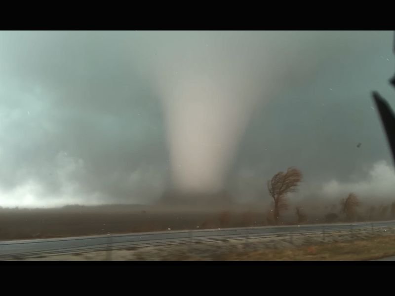 Kankakee and Aroma Park Illinois Tornado Displays Rare Green White Haze as Giant 5 Inch Hail and Violent Winds Strike Region