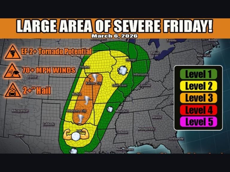 Major Severe Storm Outbreak Expected Friday Across Illinois, Iowa, Oklahoma and Texas With Tornadoes, 70+ MPH Winds and Giant Hail Possible