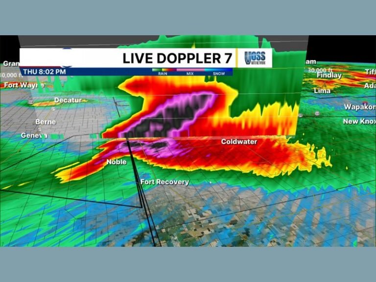 Mercer County Ohio Hail Emergency Near Celina as 20,000 Foot Storm Core Signals Golf Ball Size Hail Threat Thursday Night
