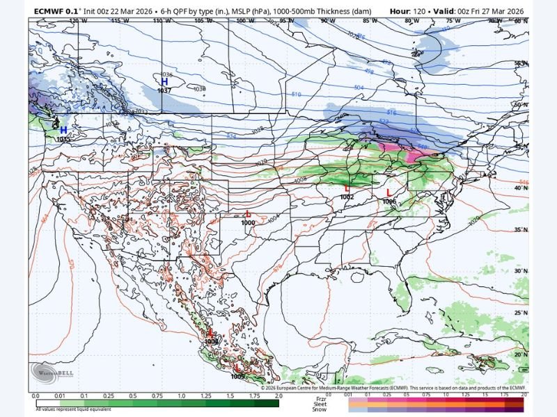 Michigan, Indiana and Ohio Could See Late Week System With Rain South and Snow Risk in Northern Areas While Most of Midwest Stays Quiet
