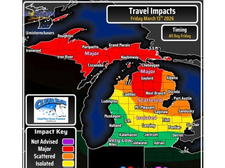 Michigan Winter Storm Threat: Heavy Snow and Powerful Winds Could Trigger Near-Blizzard Travel Conditions Friday