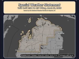 Michigan’s Northwestern Lower Peninsula Under Snow Squall Alert as 16 Counties Face Sudden Whiteouts and Rapid Snow Accumulation Tonight