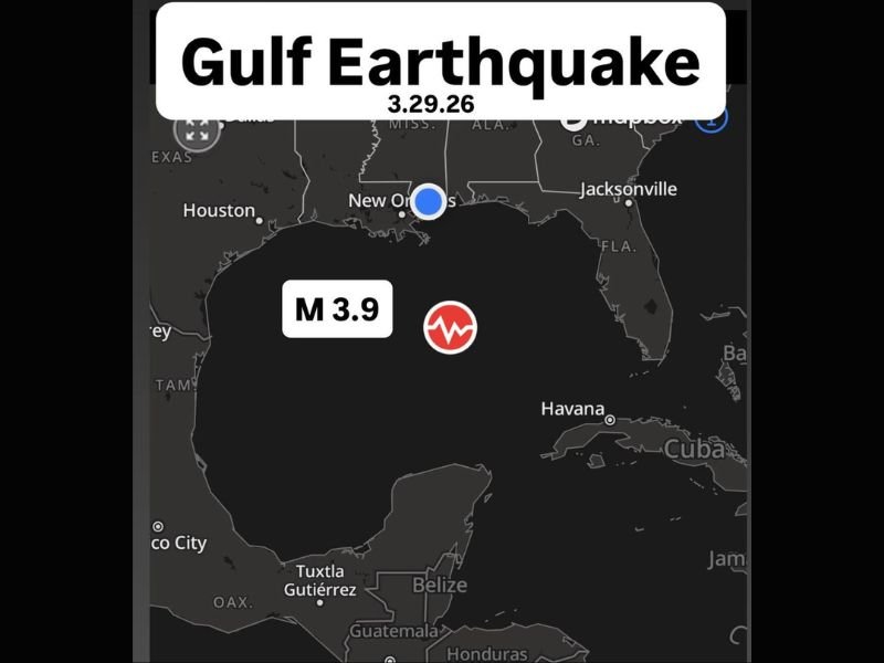 Mississippi Gulf Coast Offshore Earthquake Registers Magnitude 3.9 About 300 Miles Out With No Tsunami Threat Reported