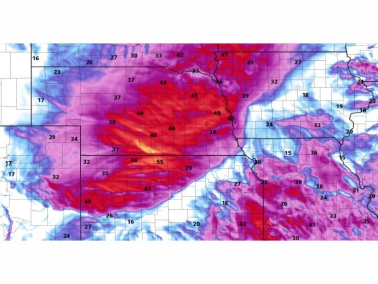 Nebraska, Kansas, South Dakota and Iowa Brace for 40 to 55 MPH Wind Gusts During Tuesday Morning Commute Before Conditions Ease