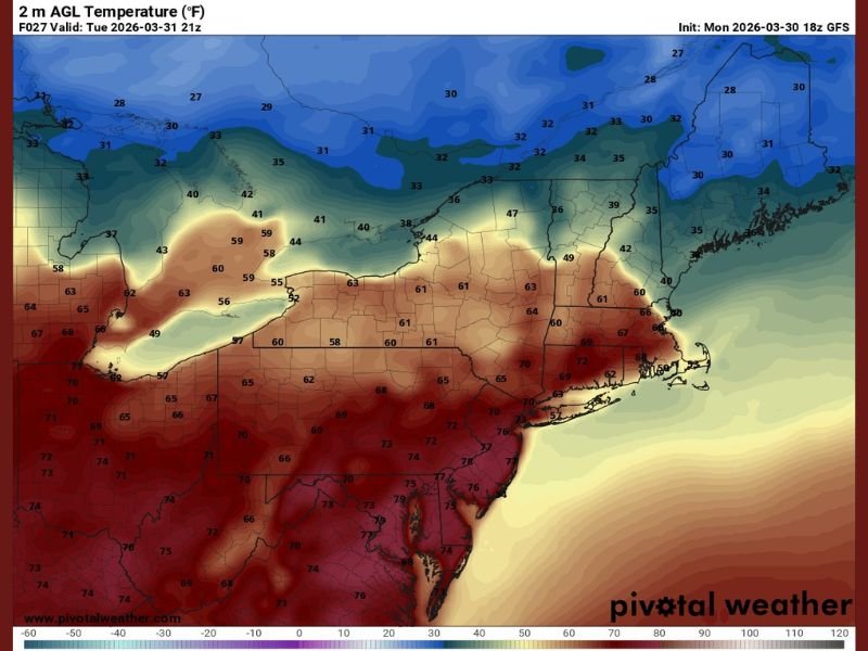New Hampshire, Vermont, Maine and Massachusetts Face 20 to 30 Degree Temperature Swings With Rain, Snow and Icing Risks Through Midweek