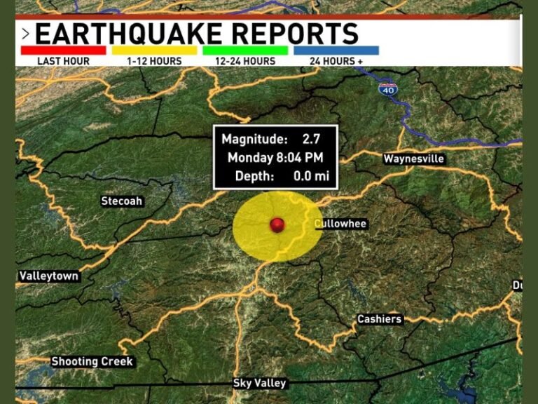 North Carolina Minor Earthquake Near Dillsboro Shakes Western Region Just After 8 PM With Magnitude 2.7 Tremor