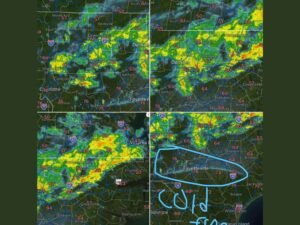 North Carolina Storms Push South Overnight Bringing Heavy Rain Bands From Greensboro to Raleigh and Cooler Air Into Fayetteville