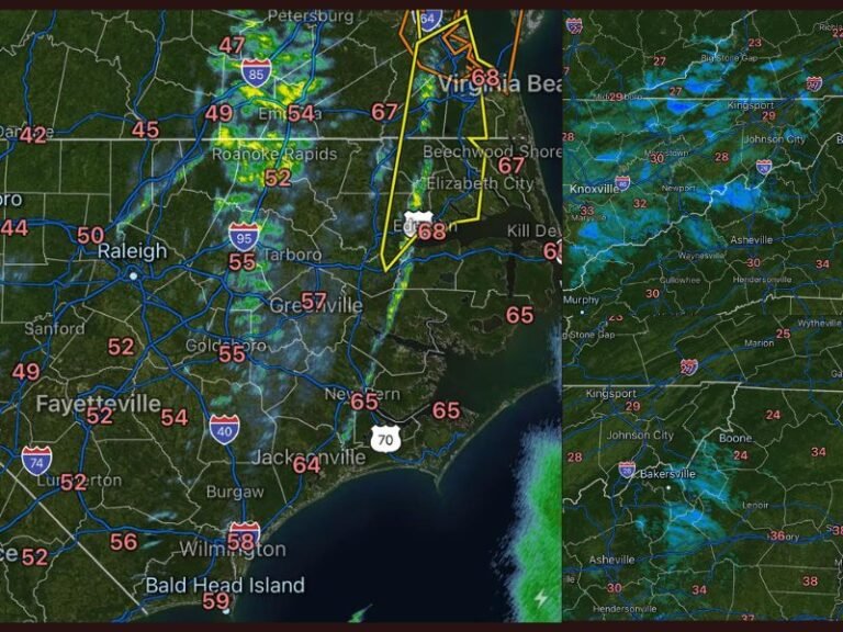 North Carolina and Tennessee See Final Storms Exit After Daylong System Brings Gusty Winds, Mountain Snow and Sudden Temperature Drop