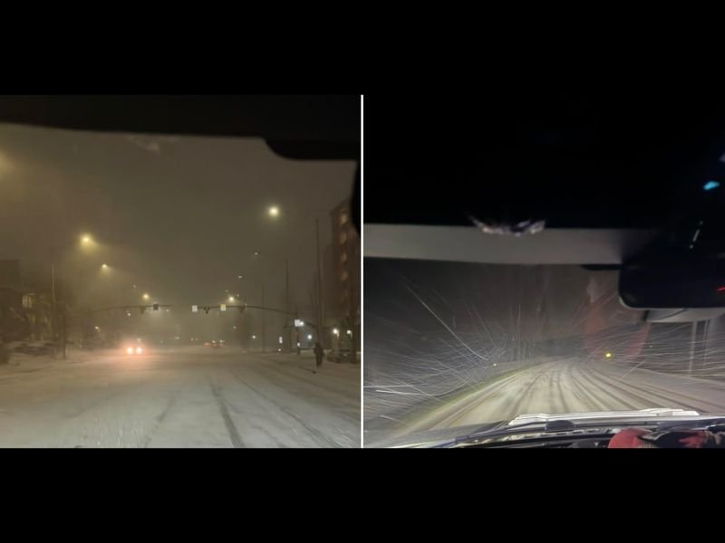 North Carolina’s Boone Sees Snow-Covered Roads and Dangerous Slick Spots as Evening Snowfall Creates Hazardous Travel Conditions