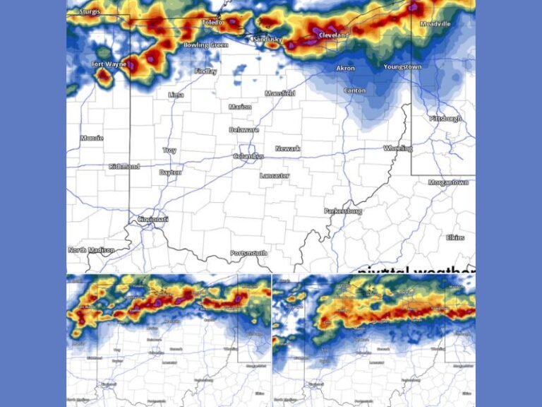 Ohio, Indiana and Pennsylvania Face 6 PM to 10 PM Severe Storm Line With Large Hail, 70 MPH Winds and Intense Lightning Threat