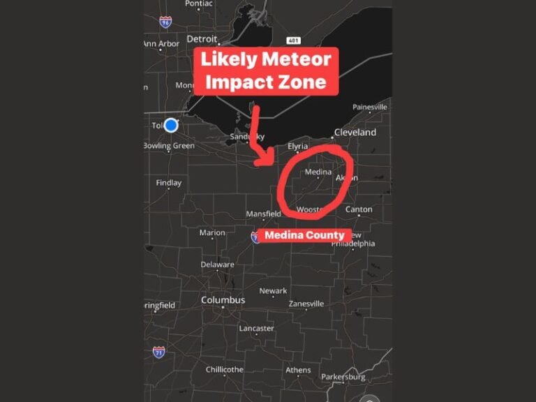 Ohio Meteor Likely Landed in Medina County After Fiery Breakup Over Valley City as Experts Say Fragments Could Still Be Found