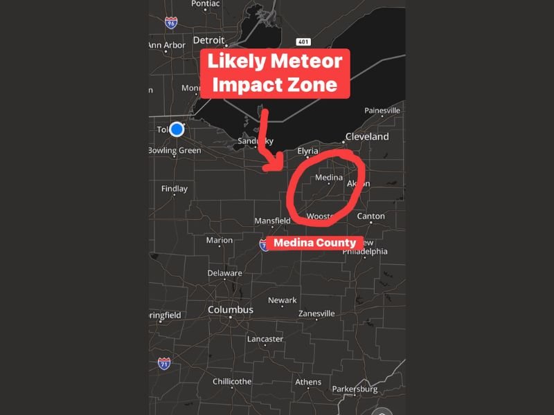 Ohio Meteor Likely Landed in Medina County After Fiery Breakup Over Valley City as Experts Say Fragments Could Still Be Found