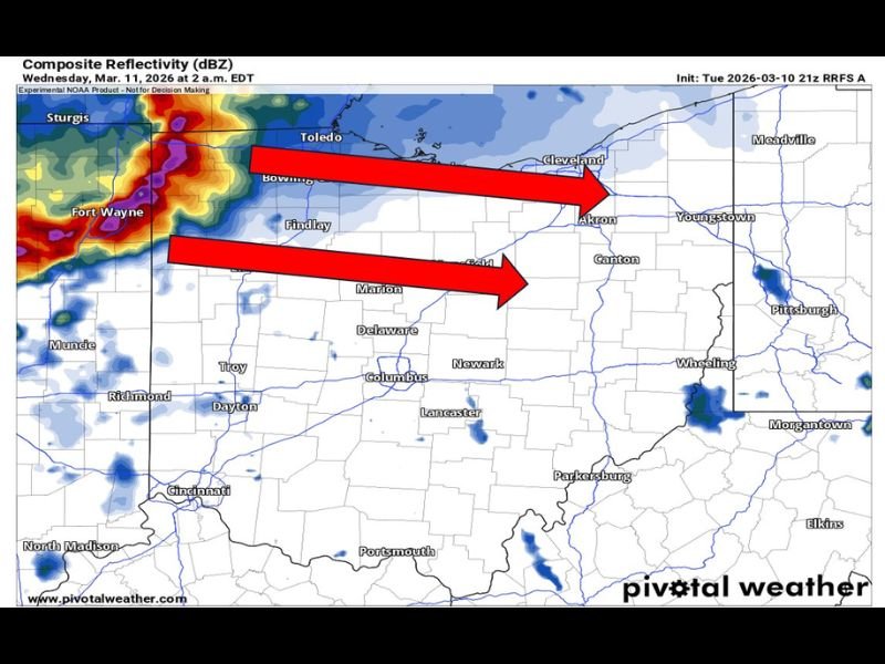 Ohio Overnight Storm Alert: Northwest Ohio Faces Highest Tornado Risk as Powerful Storm Line Targets Cleveland Before Sunrise