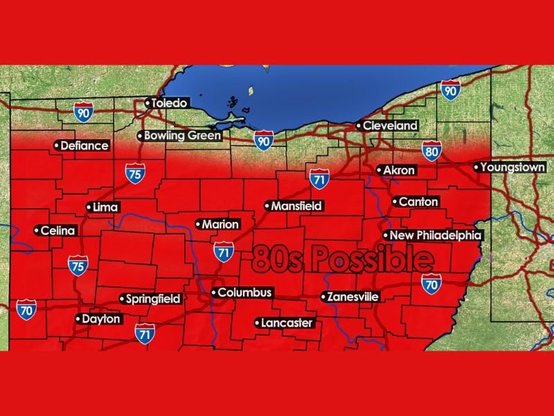 Ohio Set for First Widespread 80 Degree Surge of the Season Tuesday March 31 With Sunshine and Minimal Storm Risk