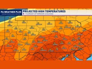 Pennsylvania Sees Warmest Day of Week With 60s and 70s Statewide Before Late Day Showers and Storms Move Into Northwest
