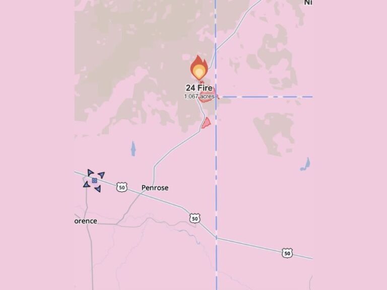 Penrose Colorado 24 Fire Forces Evacuations Near County Road F45 and Highway 115 as Blaze Surpasses 1,000 Acres