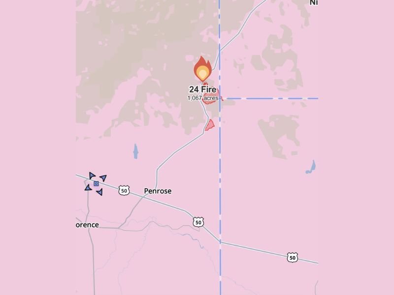 Penrose Colorado 24 Fire Forces Evacuations Near County Road F45 and Highway 115 as Blaze Surpasses 1,000 Acres
