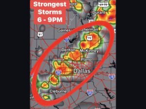 Severe Thunderstorms Expected Around Dallas–Fort Worth This Evening With Strongest Storms Between 6 PM and 9 PM Bringing Hail and 60 MPH Winds