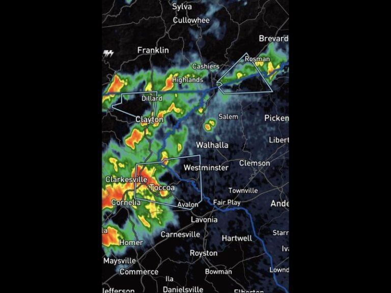 Strong Thunderstorms Form Across North Georgia Bringing 40 MPH Wind Gusts, Quarter-Size Hail, Lightning and Heavy Rain Toward the Northeast