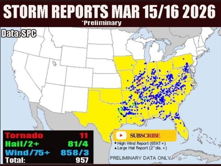 Texas, Arkansas, Tennessee, Alabama and Kentucky Hit by Nearly 1,000 Severe Storm Reports as Damaging Winds Sweep Across Midwest and South