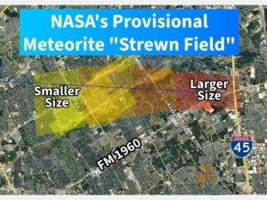 Texas Meteorite Event Near Houston Sparks NASA Debris Map Showing Possible Impact Zone Across Katy, Cypress and FM 1960 Corridor