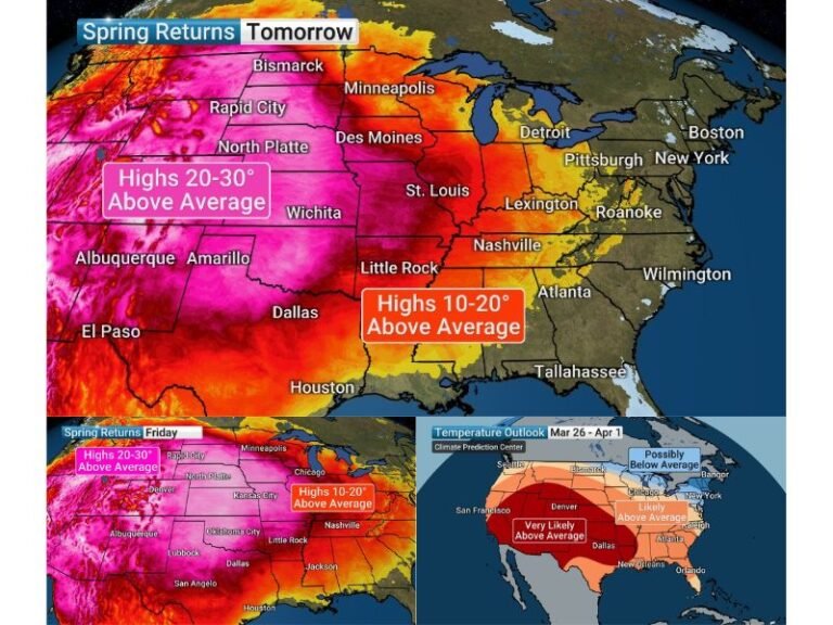 Texas, Oklahoma, Kansas and Midwest States Brace for Expanding Heatwave as Temperatures Surge 20–30 Degrees Above Normal Into Late March