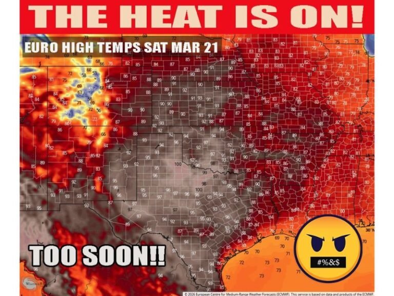 Texas, Oklahoma, Kansas and Nebraska Brace for Early-Season Heat Surge as Temperatures Hit 90s and Approach 100 Degrees This Weekend