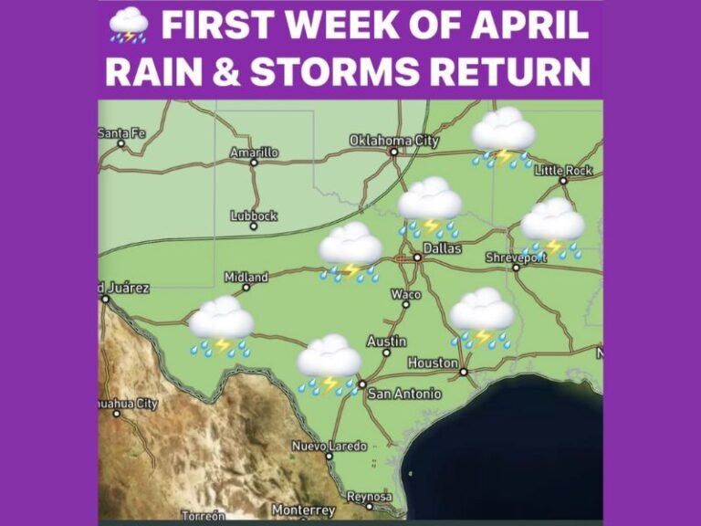 Texas, Oklahoma and Arkansas Enter Active April Pattern With Increasing Rain and Thunderstorm Chances Through First Week