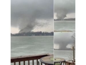 Violent Tornado Spotted Over Union Lake Near Union City, Michigan as Storm Causes Damage Across Branch and St. Joseph Counties