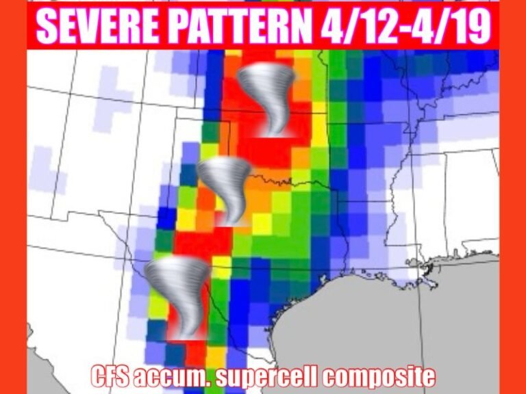 April 12 to April 19 Severe Weather Pattern Could Ignite Multiple Rounds of Storms Across Oklahoma, Texas and Central Plains With Tornado and Large Hail Risk