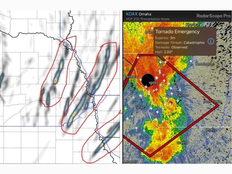 Catastrophic EF4 Tornado Emergency Declared Near Omaha, Nebraska With 2-Hour Advance SST Forecast and Hook Echo Radar Confirming Destructive Strike on April 26, 2024