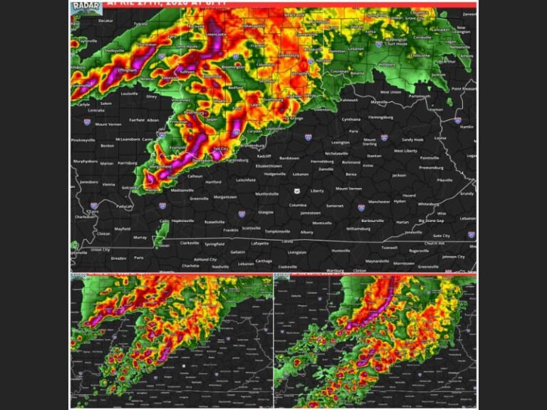 Damaging Winds Heavy Rain and Strong Tornado Threat Strikes Kentucky Illinois Missouri and Indiana With Severe Storm Line Moving Through Monday Evening Into Overnight