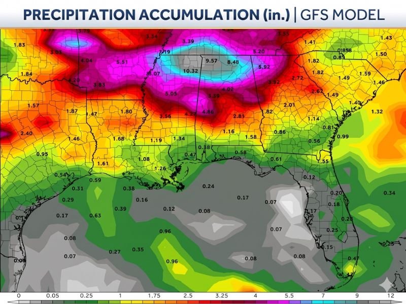 GFS Model Projects Up to 10 Inches of Rainfall Across Tennessee, Kentucky, Missouri and Arkansas Over 16 Days Signaling a Major Pattern Shift That Could End the Southeast Drought