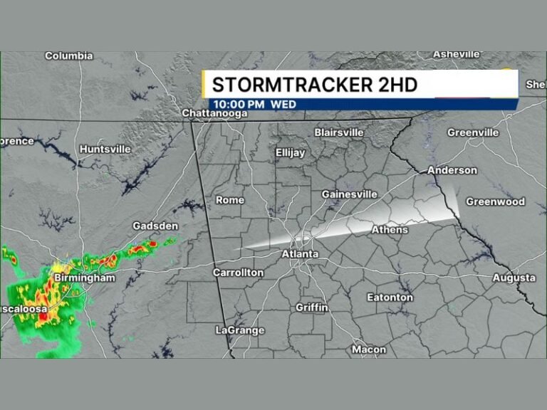 Heavy Rain Thunderstorms With Gusty Winds and Lightning Move From Alabama Into Georgia Bringing Much Needed Rainfall to Atlanta, Rome, Gainesville, and Surrounding Areas